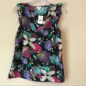 J. Crew Multi Color, Flutter-Sleeve Blouse, NWT